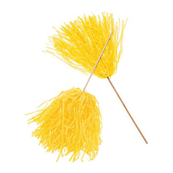 12" Bright Yellow School Spirit Cheer Plastic Pom-Poms - 24 Pc.