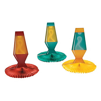13" Groovy 70s Party Lava Lamp Style Centerpieces Set - 3 Pc.