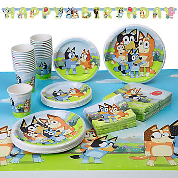 138 Pc. Bluey Party Tableware & Decorating Kit for 24 Guests
