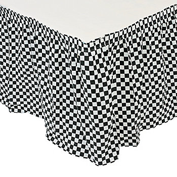 14 ft. x 29" Black & White Checkered Plastic Table Skirt