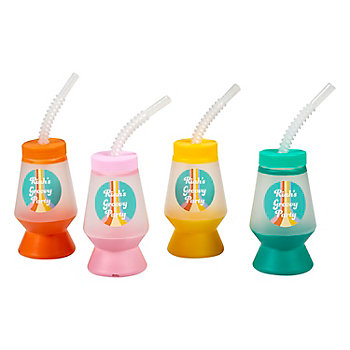 14 oz. Personalized Groovy Lava Lamp Reusable Plastic Cups with Lids & Straws - 6 Ct.
