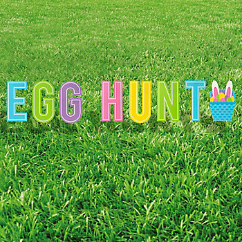 16" x 24" Easter Egg Hunt Letter Yard Signs - 8 Pc.