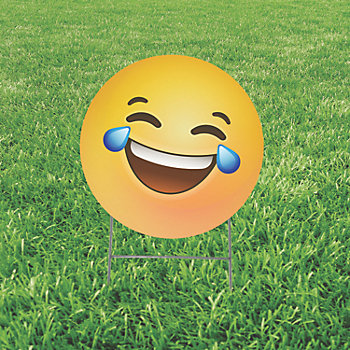 17" Funny Smiley Face Yard Sign