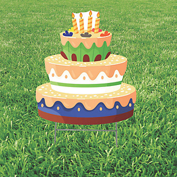 17" x 20" Birthday Cake Yard Sign