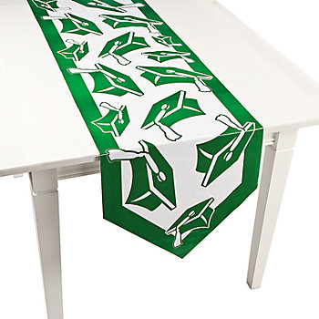 17” X 90” Green Congrats Grad Paper Table Runner