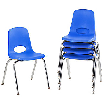 18" Stack Chair with Swivel Glides, 5-Pack - Blue
