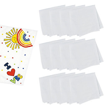19" x 19" DIY Craft White Polyester Bandanas - 12 Pc.