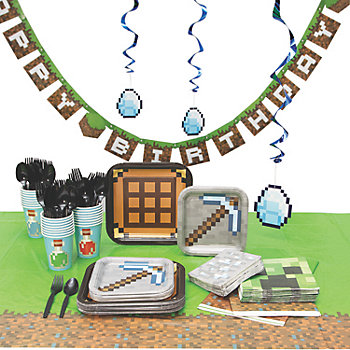 190 Pc. Minecraft Tableware Kit for 24 Guests