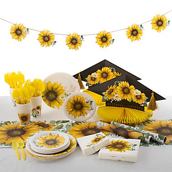  PLULON 60 Sheets Sunflower Birthday Party Decorations