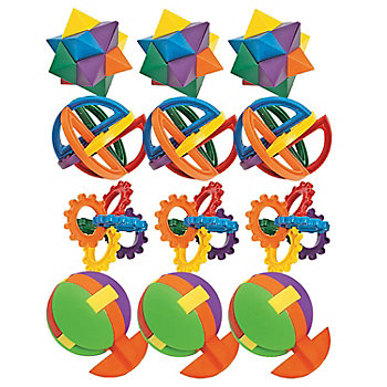 2 1/2" - 3 1/4" Multicolored Plastic Puzzle Balls - 12 Pc.