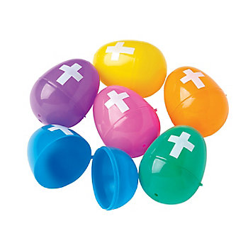 2 1/2" Bulk 144 Pc. Bright Plastic Easter Eggs with Cross