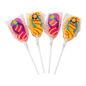 2 1/2" Flip Flop Swirl Fruit-Flavored Lollipops - 12 Pc.