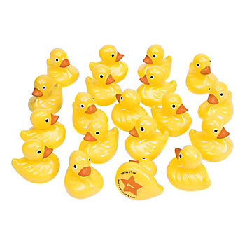 2 1/2" Numbered Bright Yellow Plastic Duck Matching Game Set
