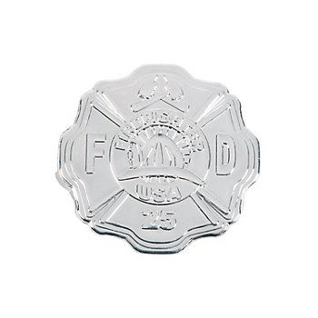 2 1/2" Silver-Color Plastic Firefighter Badges - 12 Pc.