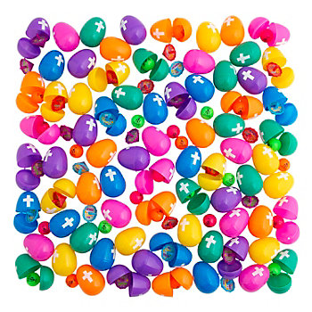 2 1/4" Bulk 1000 Pc. Religious Toy-Filled Plastic Easter Egg Assortment