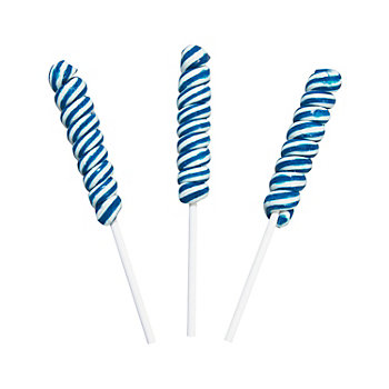 2" 9 oz. Mini Blue Raspberry Twisty Lollipops – 24 Pc.