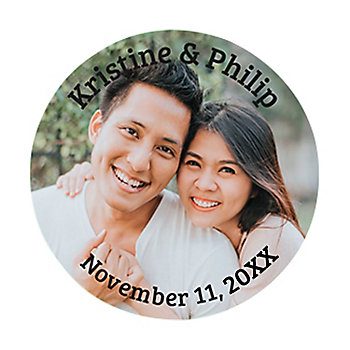 2" Custom Photo Round Paper Favor Stickers - 40 Pc.