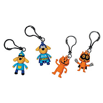2" Dog Man&#8482; Character Backpack Clip Keychains - 24 Pc.