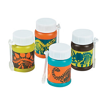 2" Mini Bright Color Dino Dig Fossils Bubble Bottes &#8211; 24 Pc.
