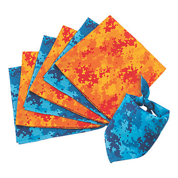 20" Digital Pixelized Camouflage Polyester Bandanas – 12 Pc.