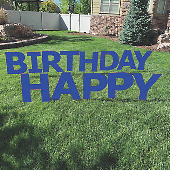 20" x 20" Blue Happy Birthday Yard Signs - 13 Pc.
