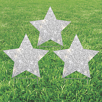 20" x 20" Glitter Star Yard Sign Set - 3 Pc.