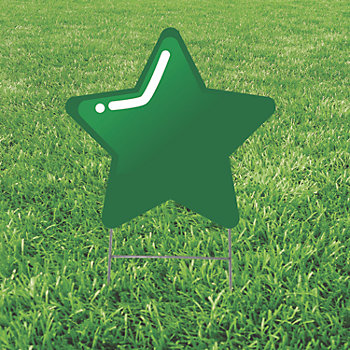 20" x 20" Green Star Yard Sign