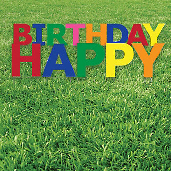 20" x 20" Multi-Color Happy Birthday Yard Signs - 13 Pc.
