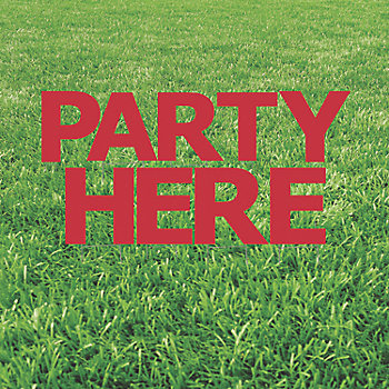 20" x 20" Party Here Red Yard Sign - 9 Pc.