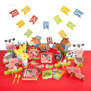 206 Pc. Farm Party Tableware Kit for 24 Guests