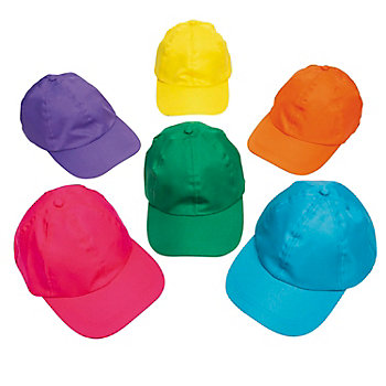 24" Bright Solid Color Polyester Baseball Caps - 12 Pc.