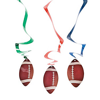 24" Football Hanging Swirl Decorations - 12 Pc.