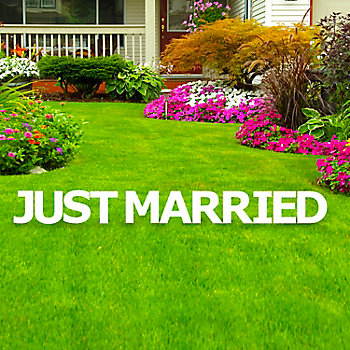 24" x 24" Just Married Letters Yard Sign - 11 Pc.