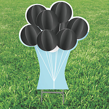 24" x 30" Black Balloons Yard Sign