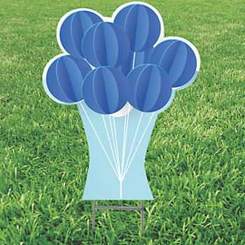 24" x 30" Blue Balloons Yard Sign