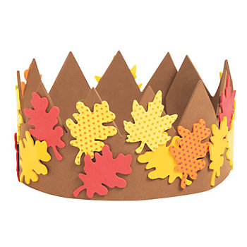24" x 4 1/4" Fall Leaves Multicolor Faom Crown Craft Kit - Makes 12