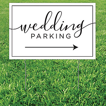 26" x 17" Double-Sided Wedding Script Parking Plastic Yard Sign