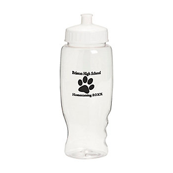 27 oz. Bulk 50 Ct. Personalized Paw Print Transparent Plastic Water Bottles