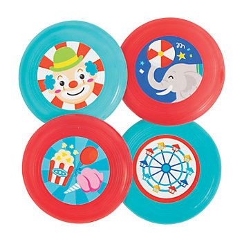 3 1/2" Bulk 72 Pc. Mini Carnival-Themed Plastic Flying Discs