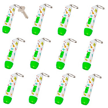 3 1/2" Camp-Themed Plastic Flashlight Keychains - 12 Pc.