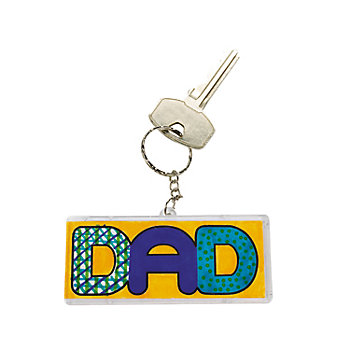 3 1/2" DIY Father's Day Dad Plastic Keychains - 12 Pc.