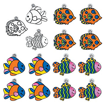 3" – 4" Smiling Fish Plastic Suncatchers – 12 Pc.