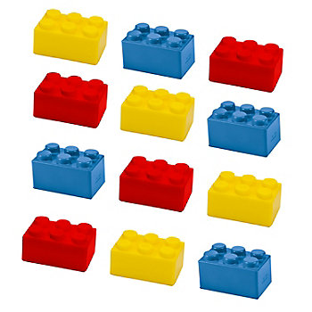 3" Color Brick Building Block Stress Toys - 12 Pc.
