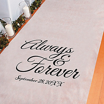 3 ft. x 100 ft. Personalized Always & Forever Wedding Aisle Runner