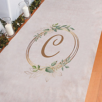 3 ft. x 100 ft. Personalized Botanical Monogram Wedding Aisle Runner
