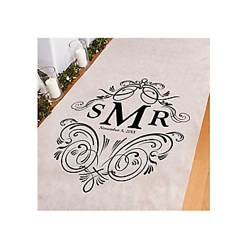 3 ft. x 100 ft. Personalized Monogram Flourish Wedding Aisle Runner