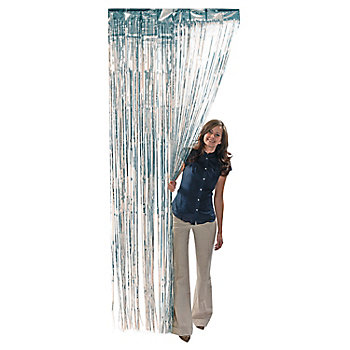 3 ft. x 8 ft. Silver Ready-to-Hang Metallic Foil Fringe Curtain