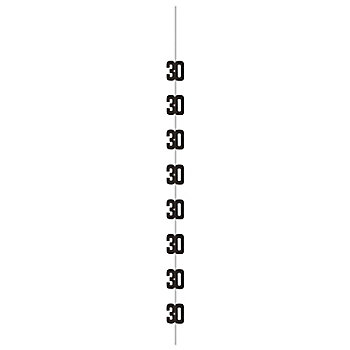 3" x 60" Black Glitz Number 30 Plastic Hanging Decorations - 6 Pc.