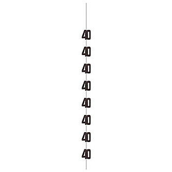 3" x 60" Black Glitz Number 40 Plastic Hanging Decorations - 6 Pc.