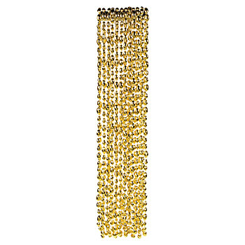33" Bright Gold Football Plastic Beaded Necklaces - 12 Pc.